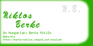 miklos berke business card